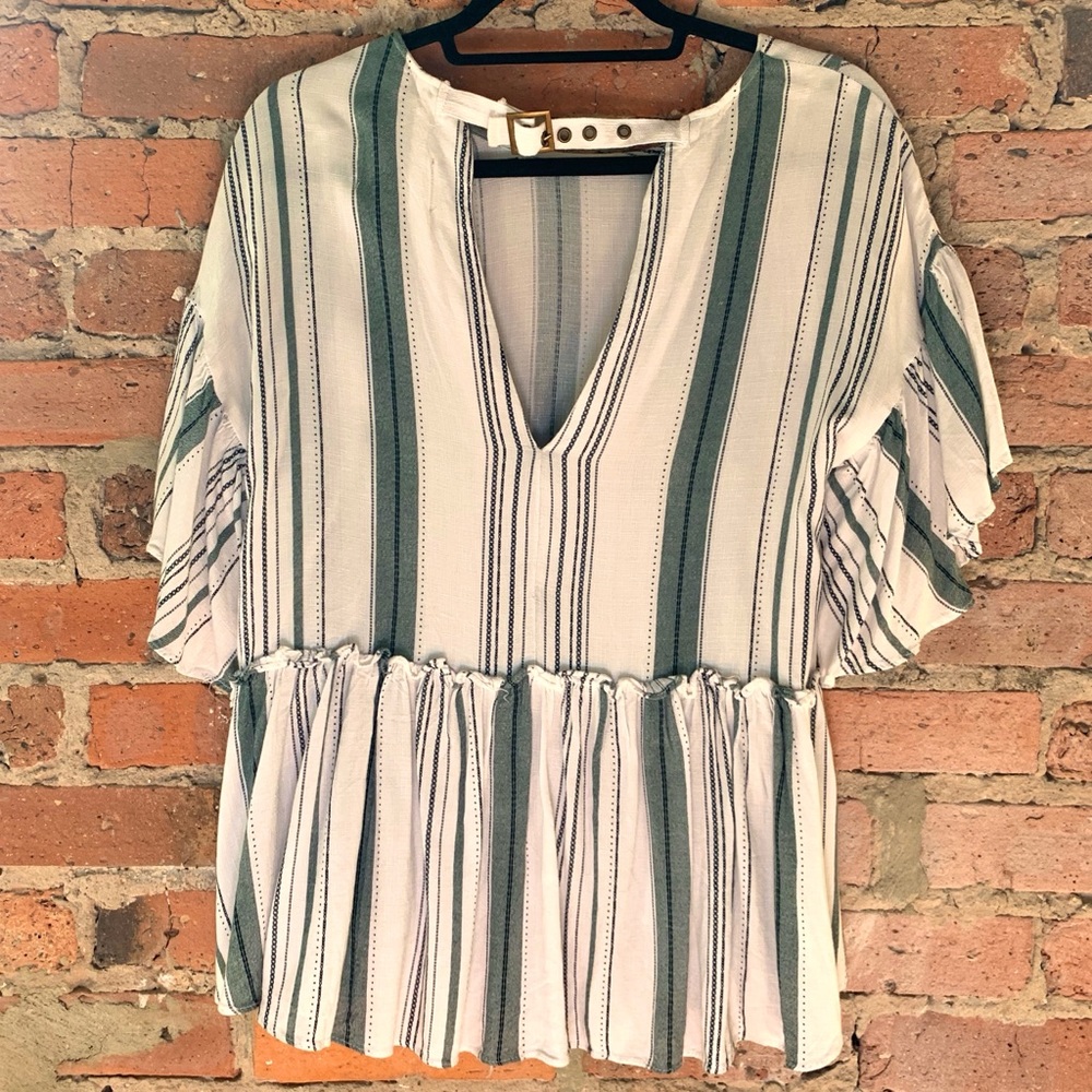 Anthropologie “Aurelie” Boho Flutter Sleeve Top - image 2